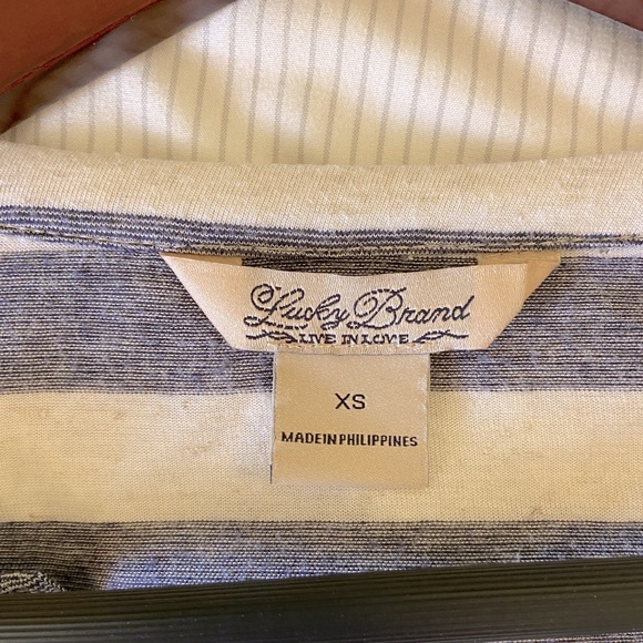 LUCKY BRAND Striped Henley Shirt XS - Picture 2 of 4